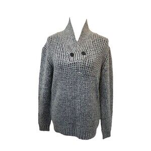 True Rock Women’s Sweater Grey Pullover Long Sleeve High Neck Size Large